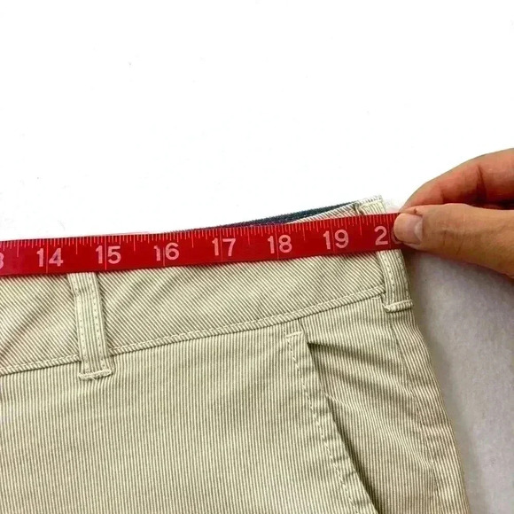 NWT G.H. Bass Co Tan Pinstripe Stretch Long Bermuda Chino Walking Short Size 14 - Picture 13 of 14
